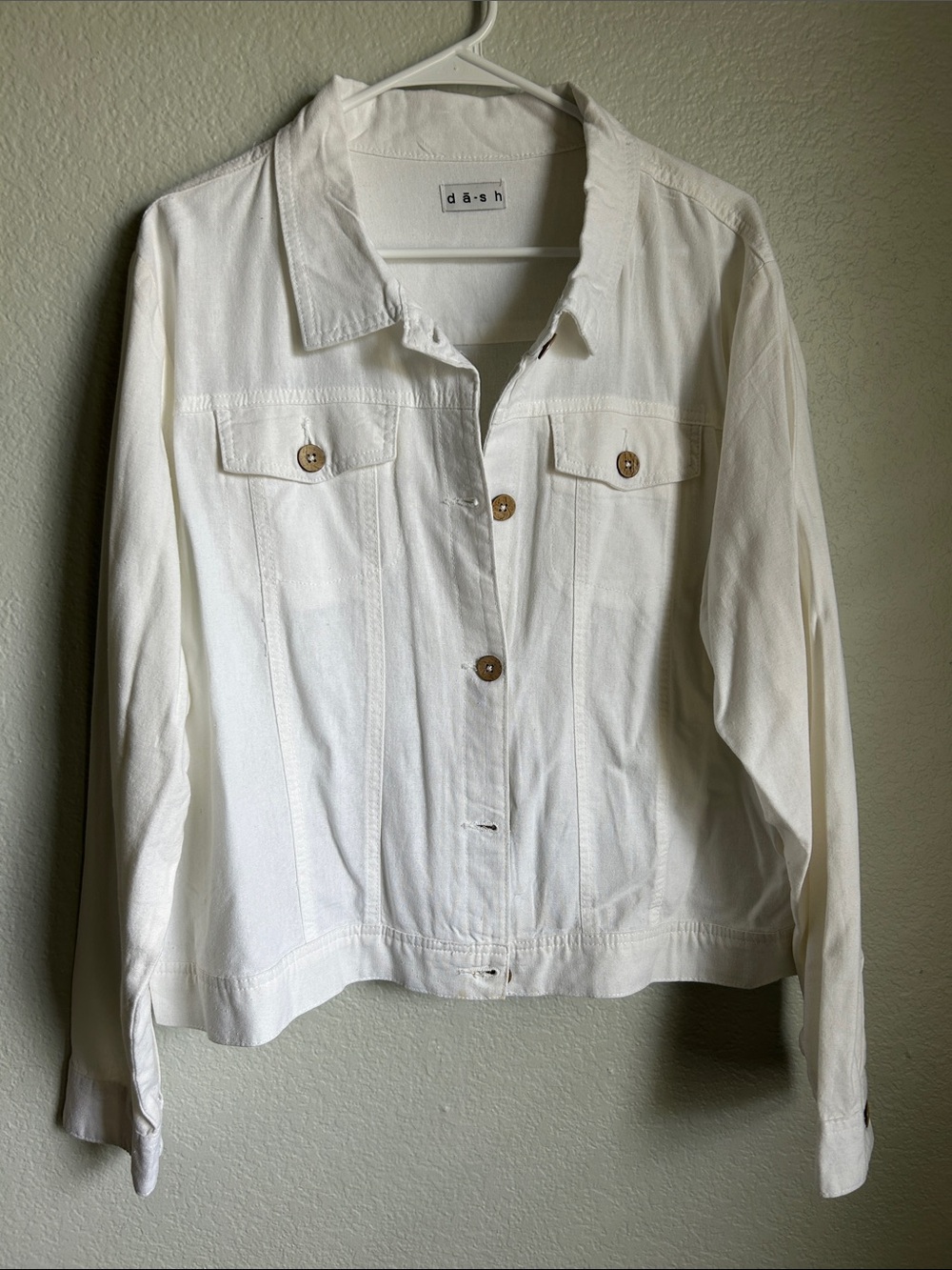 White Classic Button-Front Women's Jacket